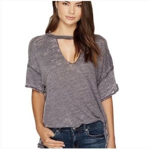 We the free women’s feathered key hole t-shirt